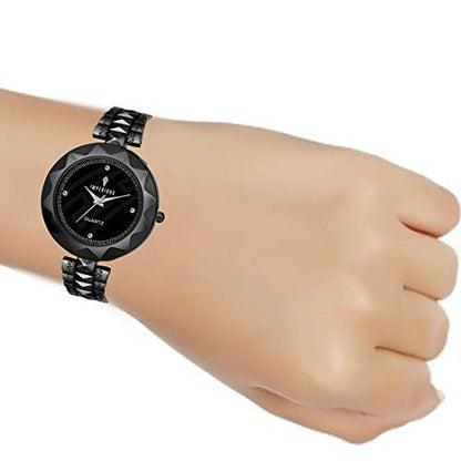 Imperious Analogue Women's Watch (Black Dial Black Colored Strap)