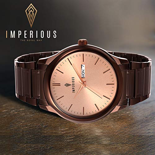 IMPERIOUS - THE ROYAL WAY Analogue Men's & Boy's Watch (Brown Dial, Brown Colored Strap)