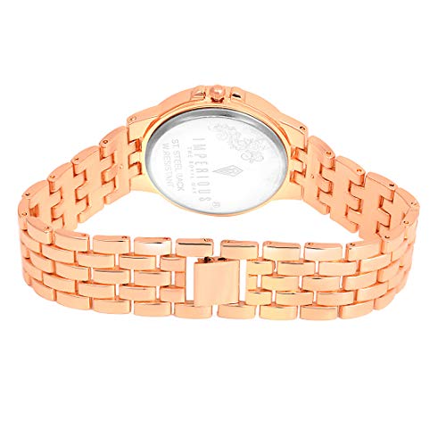 Imperious Round Dail Analogue Women's Wrist Watch-Gold