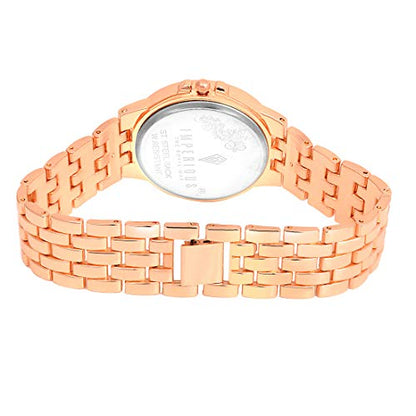 Imperious Round Dail Analogue Women's Wrist Watch-Gold