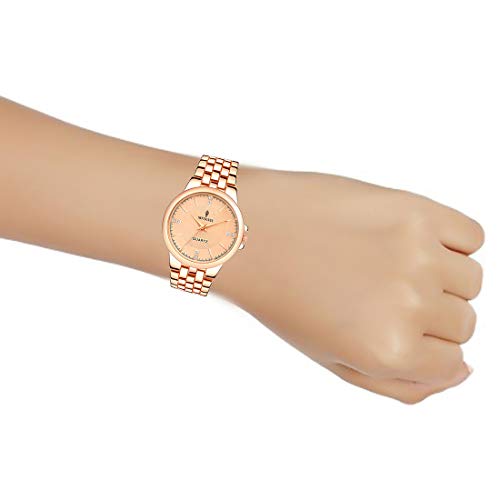 Imperious Round Dail Analogue Women's Wrist Watch-Gold