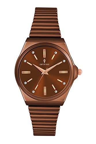 Imperious Stainless Steel Dial Wrist Watches for Women Stylish Belt Ladies Watch - Coffee Brown Water Resistant Womens Watches