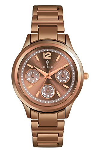 Imperious Stainless Steel Dial Wrist Watches for Women Stylish Belt Ladies Watch - Brown Water Resistant Womens Watches