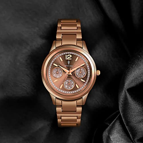 Imperious Stainless Steel Dial Wrist Watches for Women Stylish Belt Ladies Watch - Brown Water Resistant Womens Watches