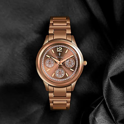 Imperious Stainless Steel Dial Wrist Watches for Women Stylish Belt Ladies Watch - Brown Water Resistant Womens Watches
