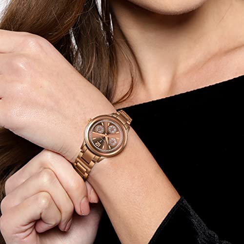 Imperious Stainless Steel Dial Wrist Watches for Women Stylish Belt Ladies Watch - Brown Water Resistant Womens Watches