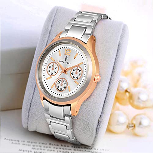 IMPERIOUS Wrist Watches for Women - Deep Silver, Stainless Steel & Water Resistant Ladies Women Watches