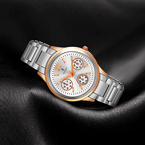 IMPERIOUS Wrist Watches for Women - Deep Silver, Stainless Steel & Water Resistant Ladies Women Watches