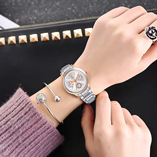 IMPERIOUS Wrist Watches for Women - Deep Silver, Stainless Steel & Water Resistant Ladies Women Watches