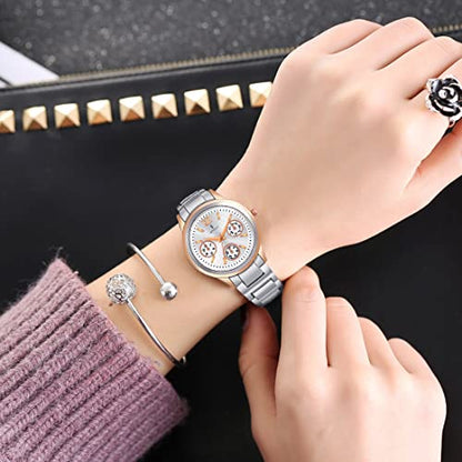 IMPERIOUS Wrist Watches for Women - Deep Silver, Stainless Steel & Water Resistant Ladies Women Watches
