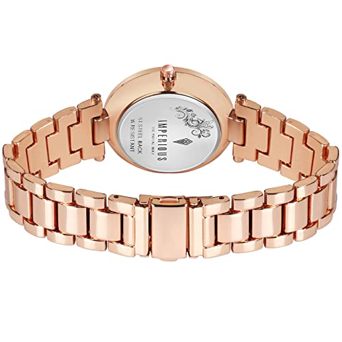 Imperious White Analogue Watch Silver Dial Strap Watch (Golden)