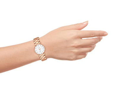 Imperious White Analogue Watch Silver Dial Strap Watch (Golden)