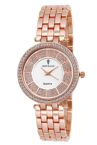 IMPERIOUS - THE ROYAL WAY Wrist Watches for Women Branded Analogue Ladies Stainless Steel Wrist Watch with Round Dial | Splash Resistant Watches for Girls (Gold)