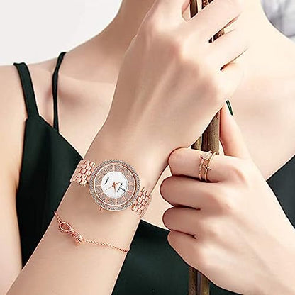 IMPERIOUS - THE ROYAL WAY Wrist Watches for Women Branded Analogue Ladies Stainless Steel Wrist Watch with Round Dial | Splash Resistant Watches for Girls (Gold)