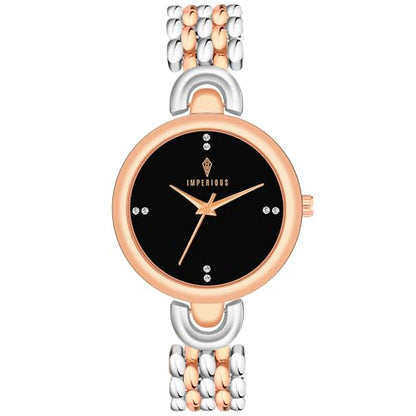 IMPERIOUS - THE ROYAL WAY Women's Round Dial Quartz Movement Studded Dial Watch | Analogue Quartz Movement Ladies Watch (Multi)
