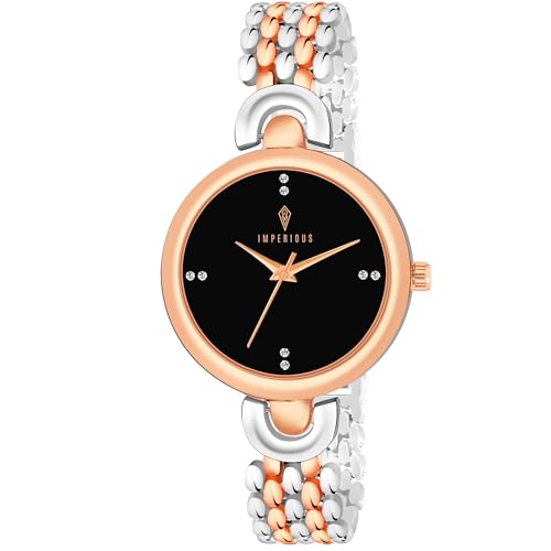 IMPERIOUS - THE ROYAL WAY Women's Round Dial Quartz Movement Studded Dial Watch | Analogue Quartz Movement Ladies Watch (Multi)