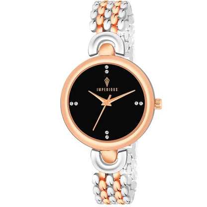 IMPERIOUS - THE ROYAL WAY Women's Round Dial Quartz Movement Studded Dial Watch | Analogue Quartz Movement Ladies Watch (Multi)