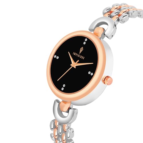 IMPERIOUS - THE ROYAL WAY Women's Round Dial Quartz Movement Studded Dial Watch | Analogue Quartz Movement Ladies Watch (Multi)