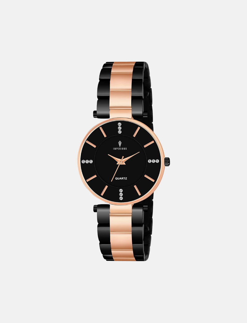 Imperious Analogue Watch Black and Gold
