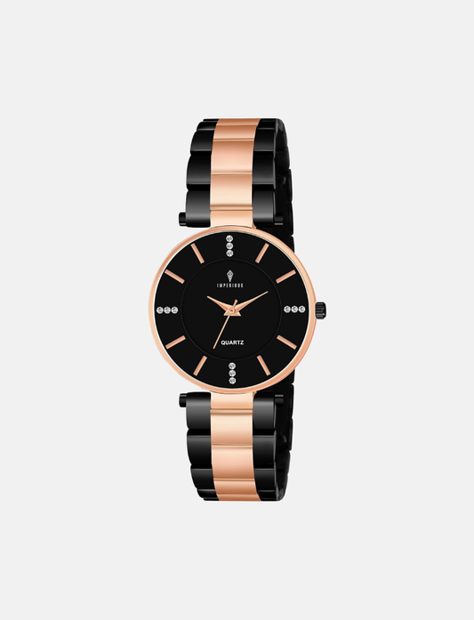 Imperious Analogue Watch Black and Gold