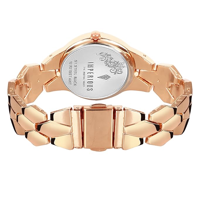 IMPERIOUS - THE ROYAL WAY Analogue Women's Branded Gold Silver Wrist Watches for Women (Rose Gold)