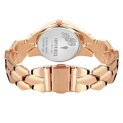 IMPERIOUS - THE ROYAL WAY Analogue Women's Branded Gold Silver Wrist Watches for Women (Rose Gold)