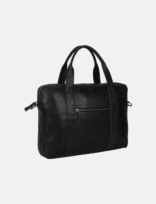 Pure Leather Laptop Messanger Bag (Black - 14 inch)