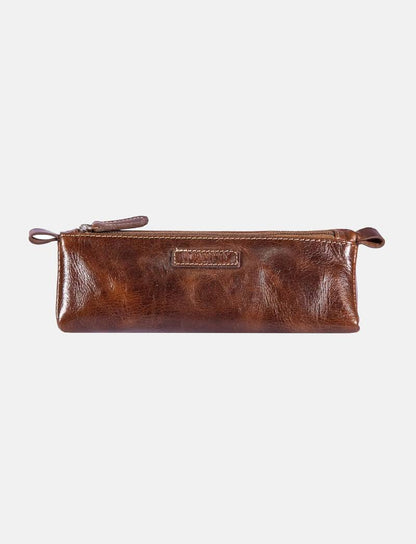 Leather Pencil Case Holder (Brown)