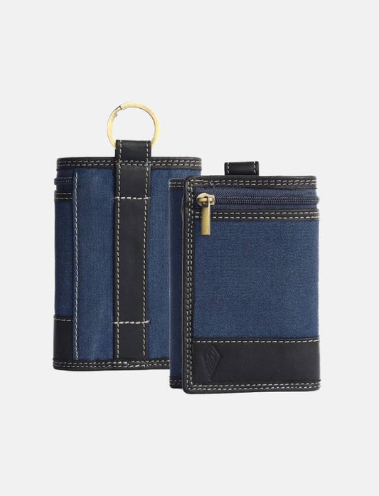 THE ROYAL WAY Black Leather Men's Tri Fold RFID Blocking Wallet