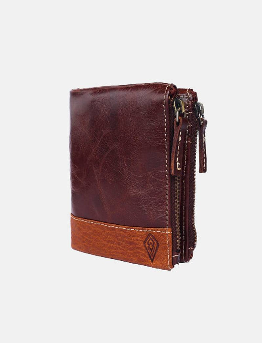 THE ROYAL WAY Italian Brown Leather Men's RFID Blocking Wallet