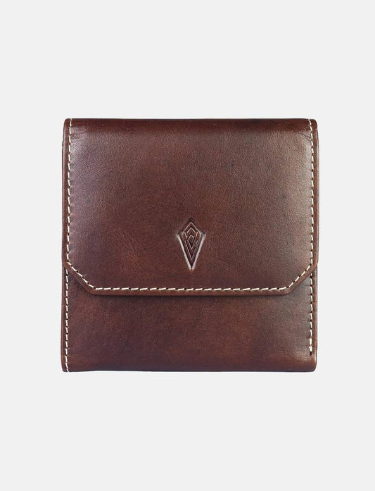 Unisex Leather Wallet, 8 Card Holder Slots, Slim Wallet (Italian Brown)