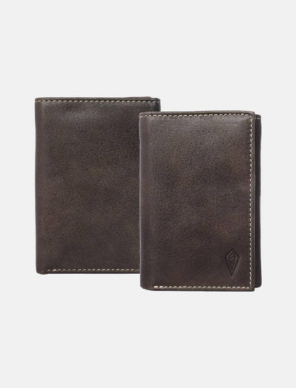 THE ROYAL WAY Olive Leather Men's RFID Blocking Wallet