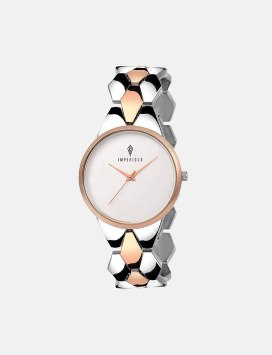 Imperious Analogue Gold And Silver Wrist Watch For Women